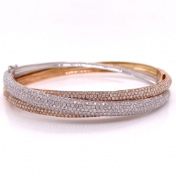 TRI COLOR PAVE DIAMOND BANGLE TRI COLOR PAVE DIAMOND BANGLE