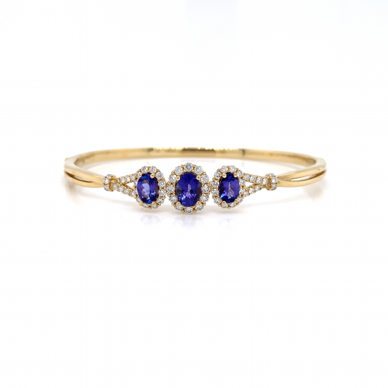 TANZANITE HINGED DIAMOND BANGLE