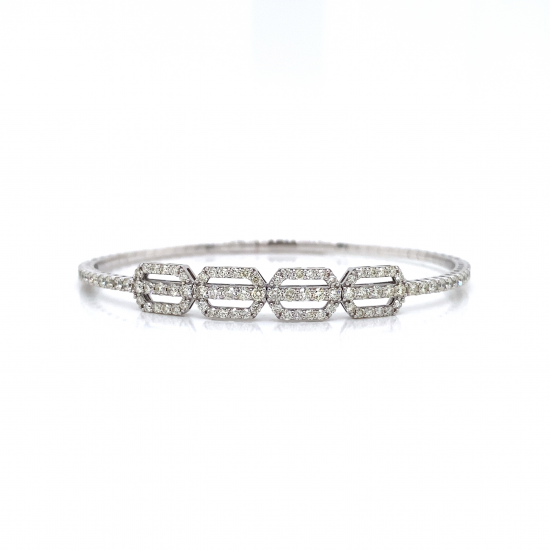 HALF WAY LINK DIAMOND BANGLE