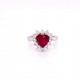 HEART SHAPE DIAMOND & RUBY RING