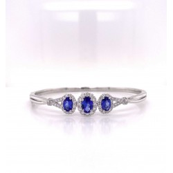 TANZANITE HINGED DIAMOND BANGLE