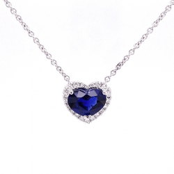 SAPPHIRE & HALO DIAMOND PENDANT