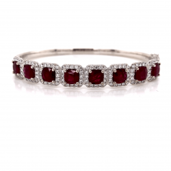RUBY & HALO DIAMOND BANGLE