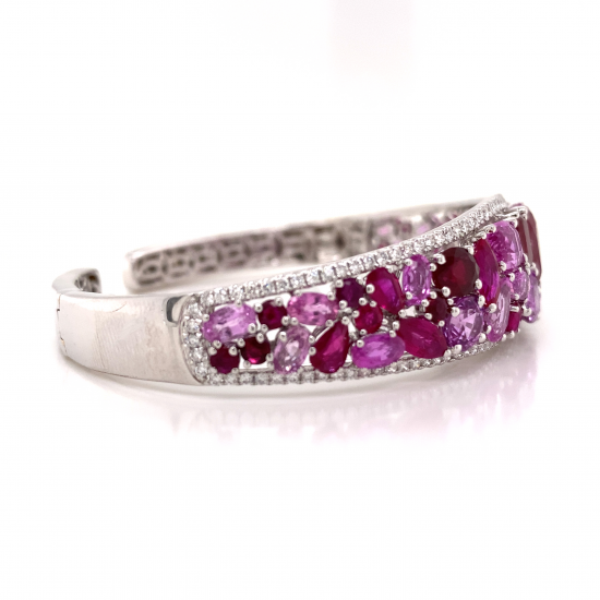 RUBY & SAPPHIRE DIAMOND BANGLE