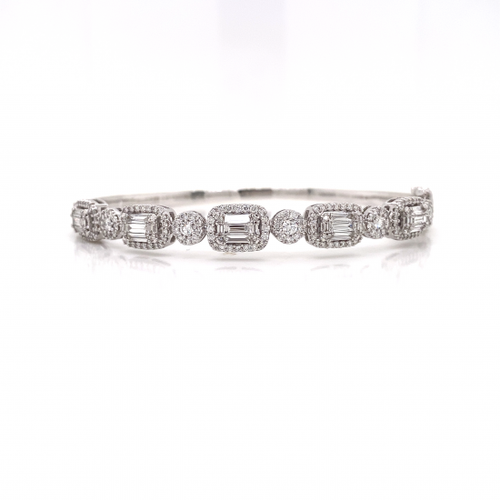 ROUND & BAGUETTE DIAMOND BANGLE