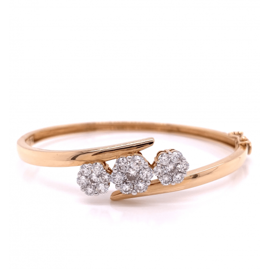 THREE CLUSTER DIAMOND BANGLE