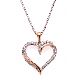 RIBBON OPEN HEART DIAMOND PENDANT