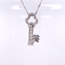 "TIFFANY" INSPIRED KEY DIAMOND PENDANT
