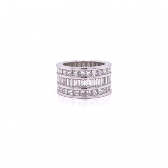 EMERALD & PRINCESS CUT ETERNITY BAND