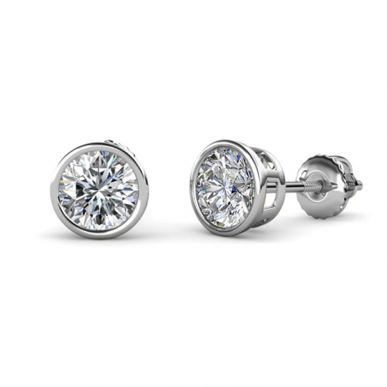 BEZEL SET DIAMOND STUDS