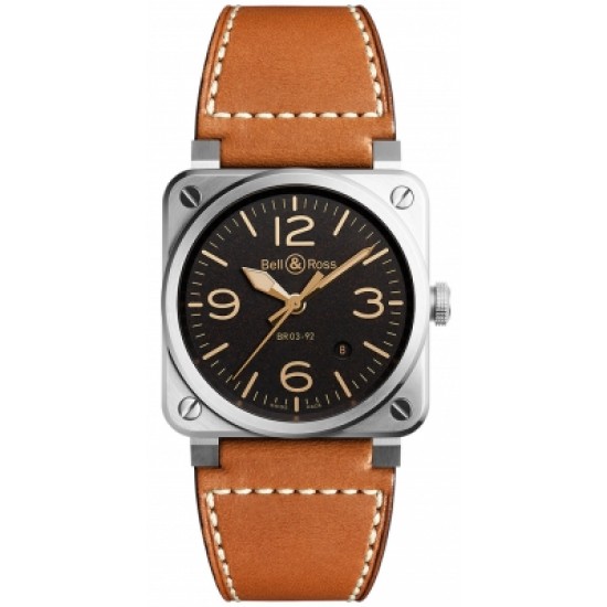 Bell and Ross BR0392-ST-G-HE/SCA Aviation Gold Heritage