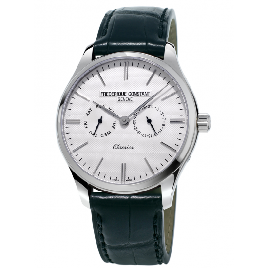 Frederique Constant Classics Quartz Silver Dial Day/Date Watch