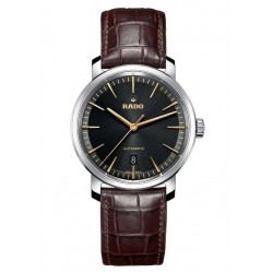 Rado DiaMaster XL Black Dial Automatic Leather Watch Rado DiaMaster XL Black Dial Automatic Leather Watch