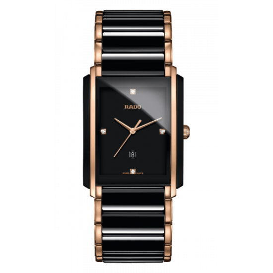 Rado Integral L Black Dial Ceramic Diamond Watch