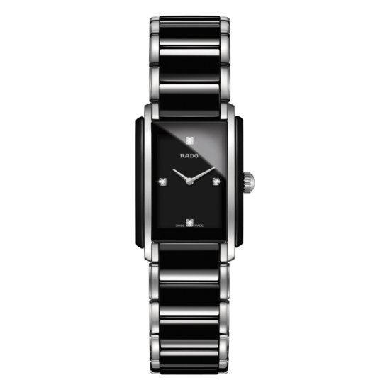Rado Integral Quartz Black Dial Black Ceramic and Stainless Steel Watch