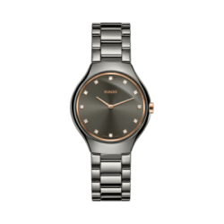 Rado True Diamond Grey Dial Grey Ceramic Watch Rado True Diamond Grey Dial Grey Ceramic Watch
