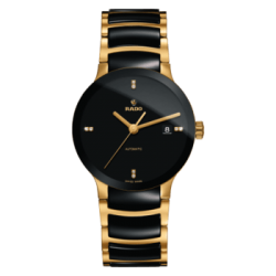 Rado Centrix Black Dial Gold-plated and Black Ceramic Watch Rado Centrix Black Dial Gold-plated and Black Ceramic Watch