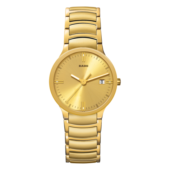 Rado Centrix Gold Dial Yellow Gold-plated Watch