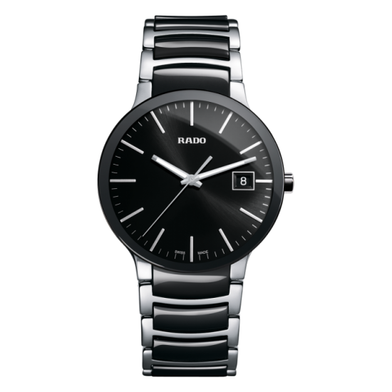 Rado Centrix Black Dial Stainless Steel and Black Ceramic Watch
