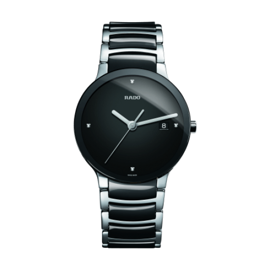 Rado Centrix Quartz Black Dial Black Ceramic Watch