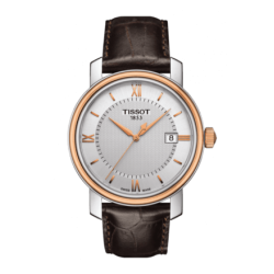 Tissot Bridgeport Silver Dial Brown Leather Watch