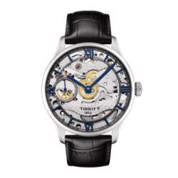 Tissot Chemin Des Tourelles Squelette Skeleton Dial Black Leather Watch