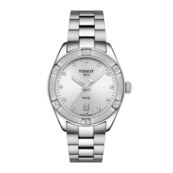 Tissot PR 100 Diamond Silver Dial Watch