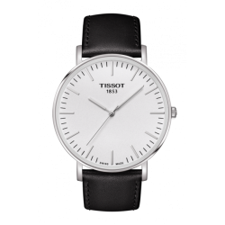 Tissot Everytime Silver Dial Leather Watch