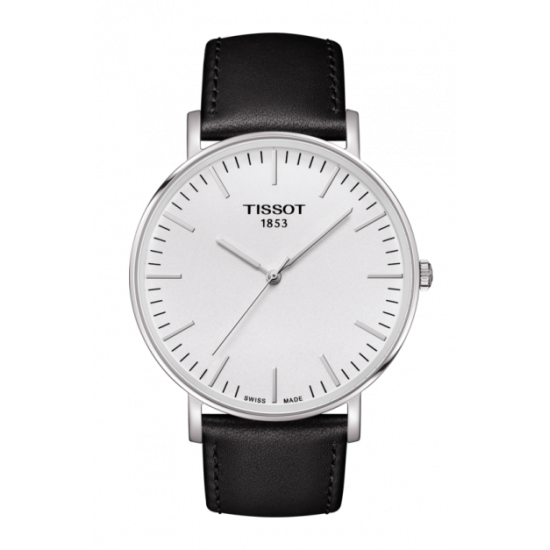 Tissot Everytime Silver Dial Leather Watch